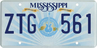 MS license plate ZTG561