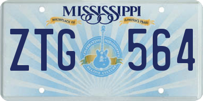 MS license plate ZTG564