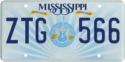 MS license plate ZTG566