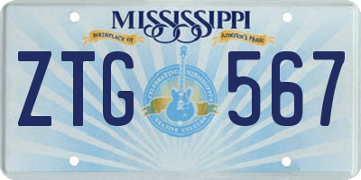 MS license plate ZTG567