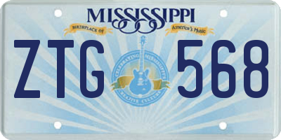 MS license plate ZTG568