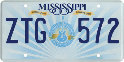 MS license plate ZTG572