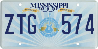 MS license plate ZTG574