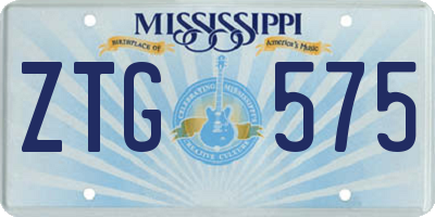 MS license plate ZTG575