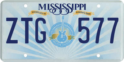 MS license plate ZTG577