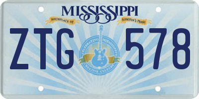 MS license plate ZTG578