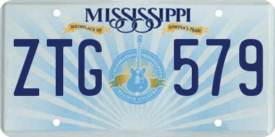 MS license plate ZTG579