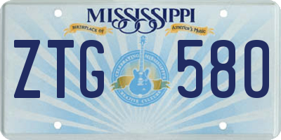 MS license plate ZTG580