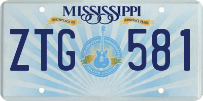 MS license plate ZTG581