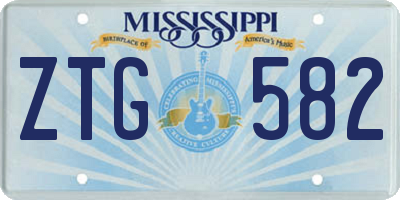 MS license plate ZTG582