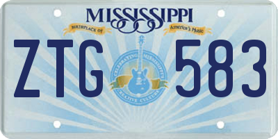 MS license plate ZTG583