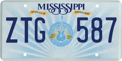 MS license plate ZTG587