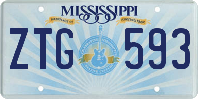 MS license plate ZTG593