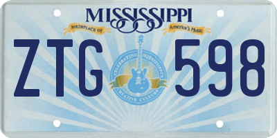 MS license plate ZTG598