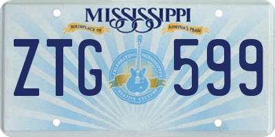 MS license plate ZTG599