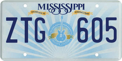 MS license plate ZTG605