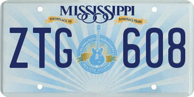 MS license plate ZTG608