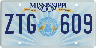 MS license plate ZTG609