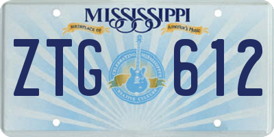 MS license plate ZTG612