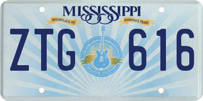 MS license plate ZTG616
