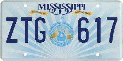 MS license plate ZTG617
