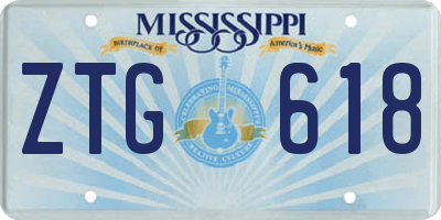 MS license plate ZTG618