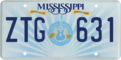MS license plate ZTG631