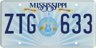 MS license plate ZTG633