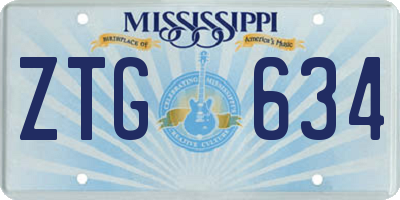 MS license plate ZTG634