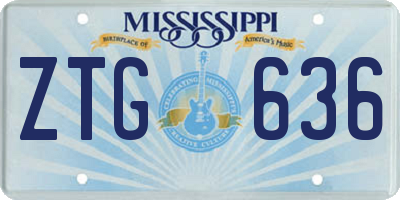 MS license plate ZTG636