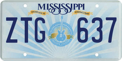 MS license plate ZTG637