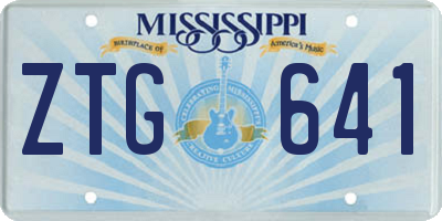MS license plate ZTG641