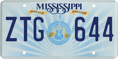 MS license plate ZTG644