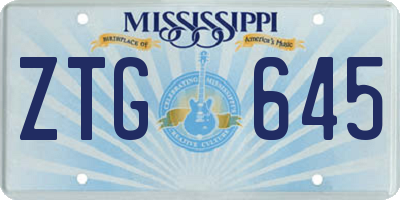 MS license plate ZTG645