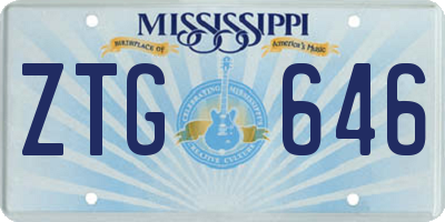 MS license plate ZTG646