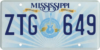 MS license plate ZTG649