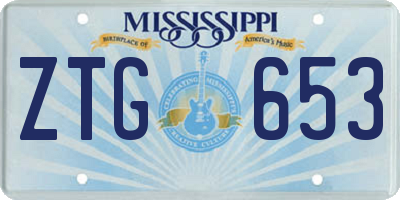 MS license plate ZTG653
