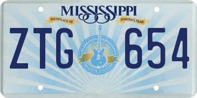 MS license plate ZTG654