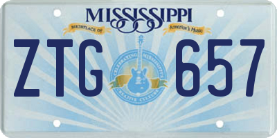 MS license plate ZTG657
