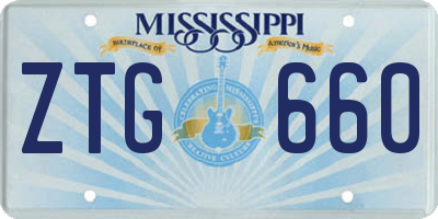 MS license plate ZTG660