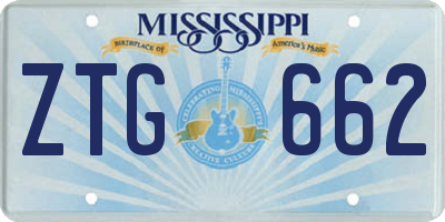 MS license plate ZTG662