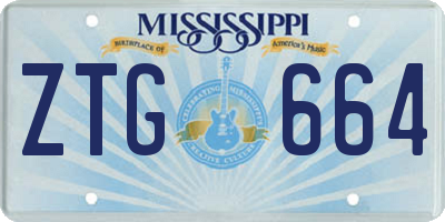 MS license plate ZTG664