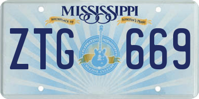 MS license plate ZTG669