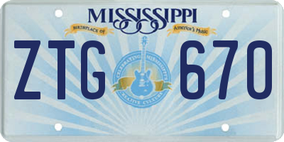 MS license plate ZTG670