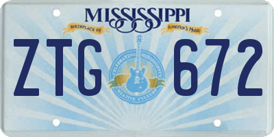 MS license plate ZTG672