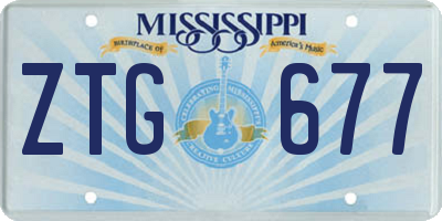 MS license plate ZTG677