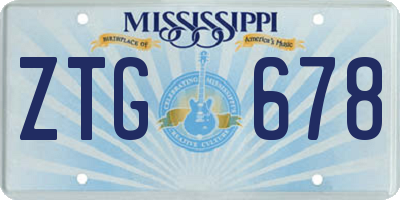 MS license plate ZTG678