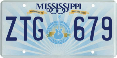 MS license plate ZTG679