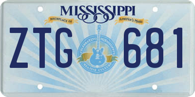 MS license plate ZTG681