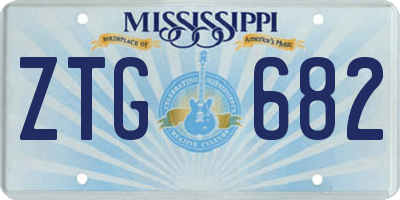 MS license plate ZTG682
